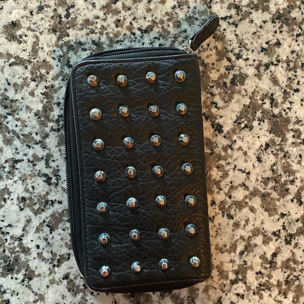Black studded wallet